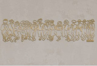 Chassidim Dancing - Metal Art
