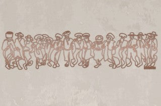 Chassidim Dancing - Metal Art