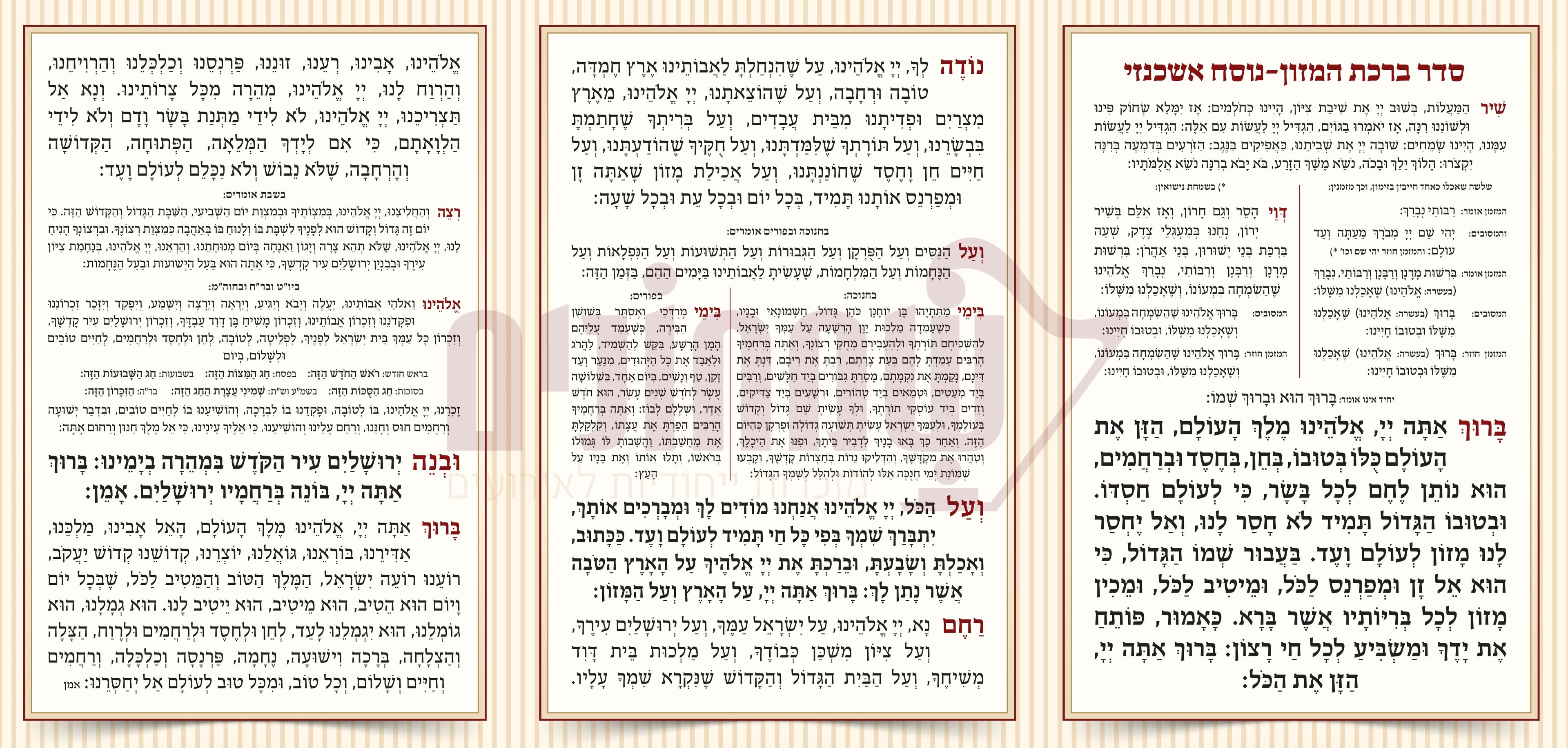 Folding Birkas Hamazon