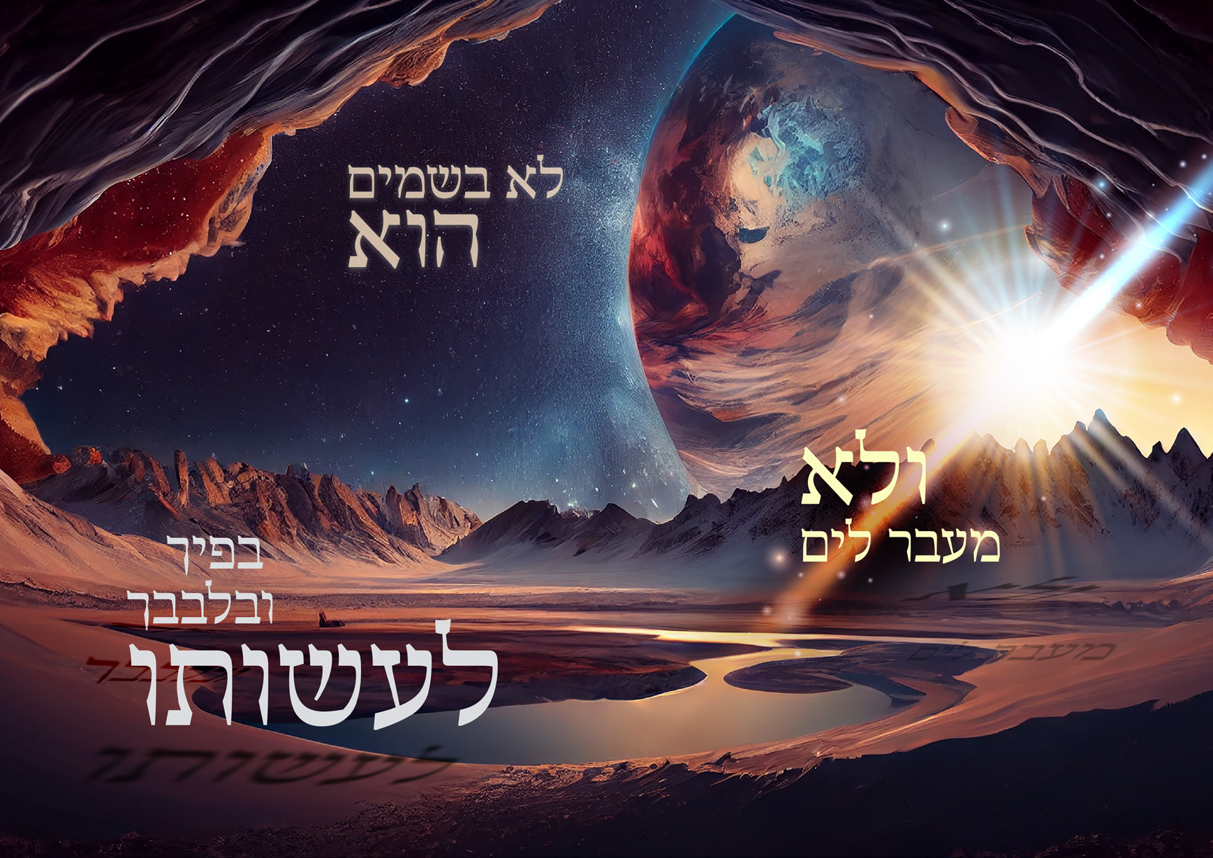"Lo Bashamayim Hu" Sukkah Poster-Available in 2 Premium Finishes