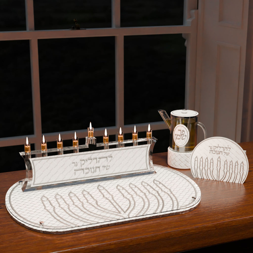 Woven Leatherite Chanukah Tray