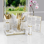 Botanical Blooms Cutlery Holder with Salt & Bencher Set