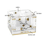 Golden Branch Cutlery Holder with Salt & Bencher Set