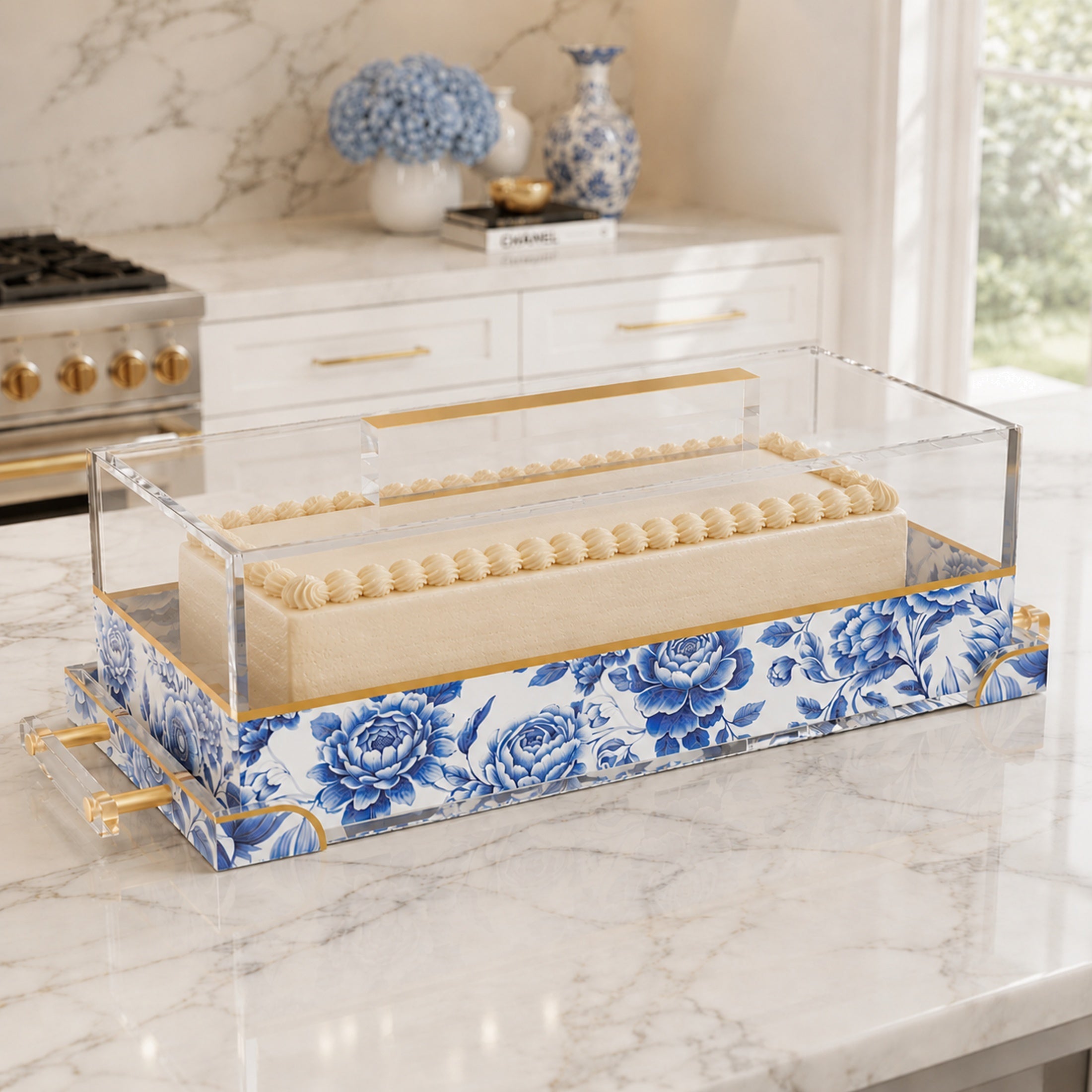 Maison Bloom Cake Log Holder & Tray