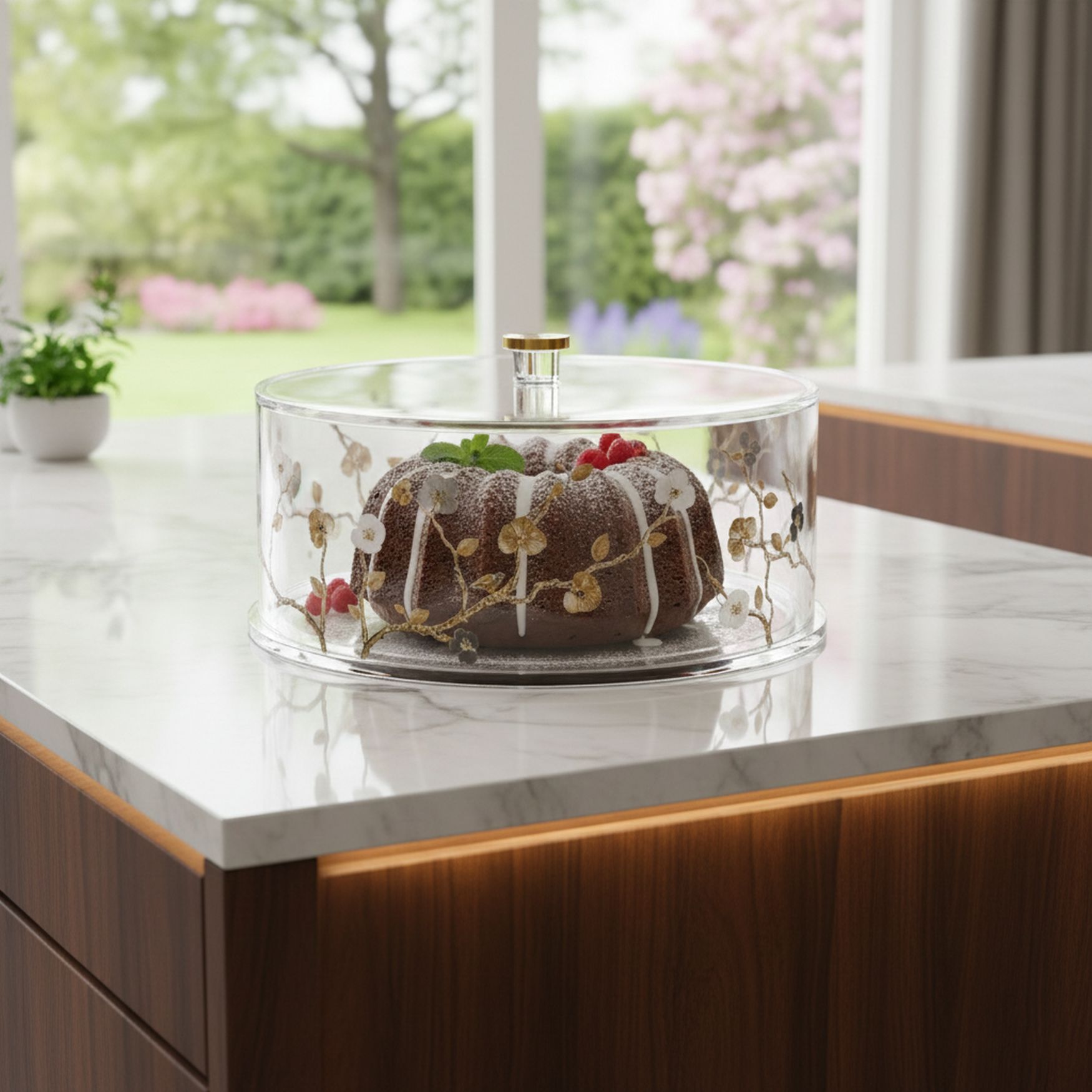 Ornate Garden Round Cake Log Holder