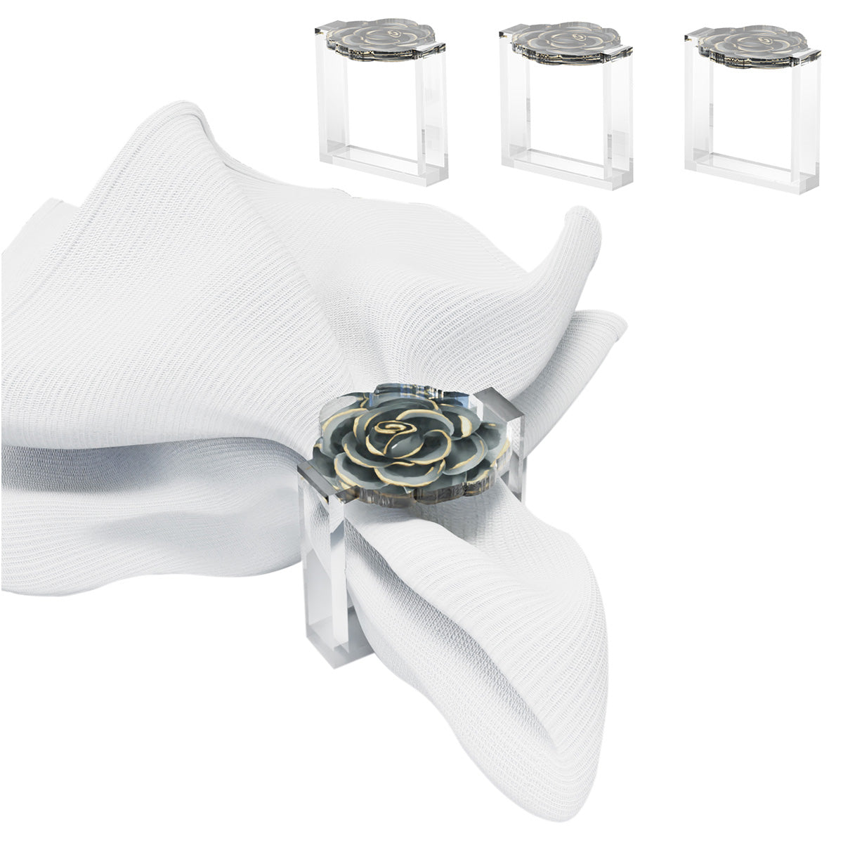 Black Rose Napkin Rings