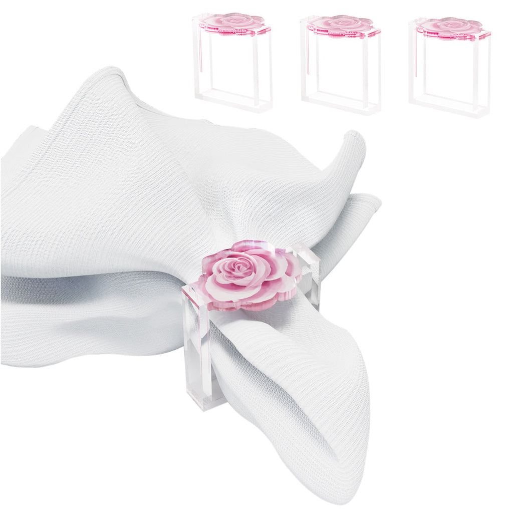 Pink Rose Napkin Rings