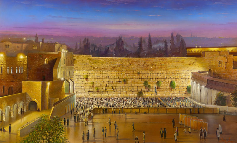 Friday night at the Kotel in Jerusalem Painting