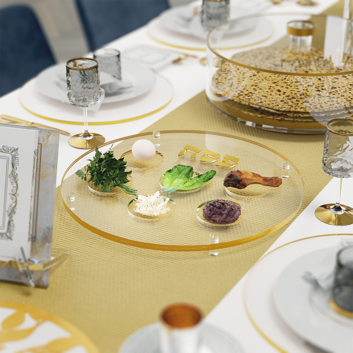 Raised Round Seder Plate