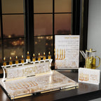 Artscroll Artwork Chanukah Brachos Card - Jerusalem Fire