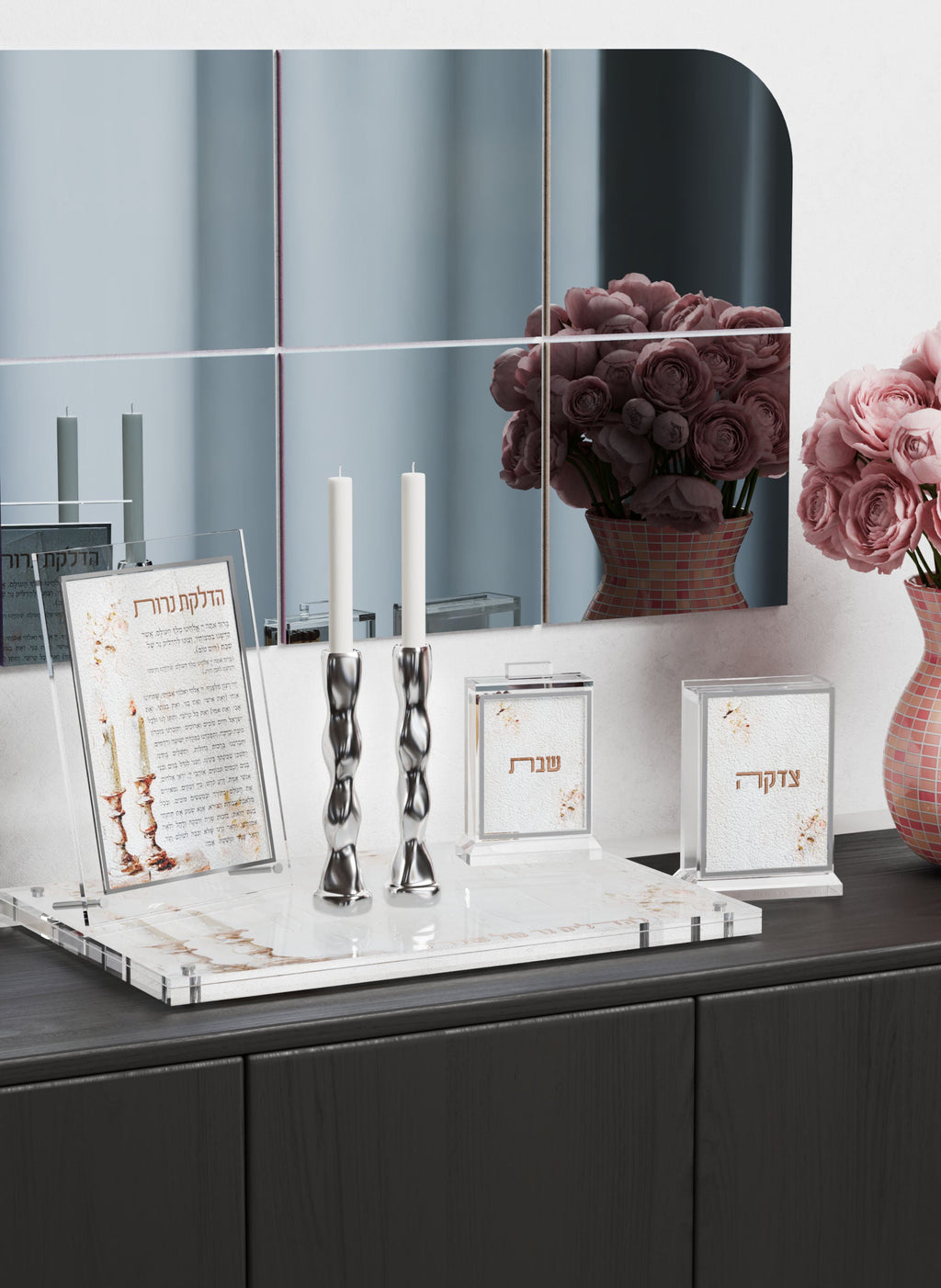 Leatherite Artwork Matchbox - Blush Rose