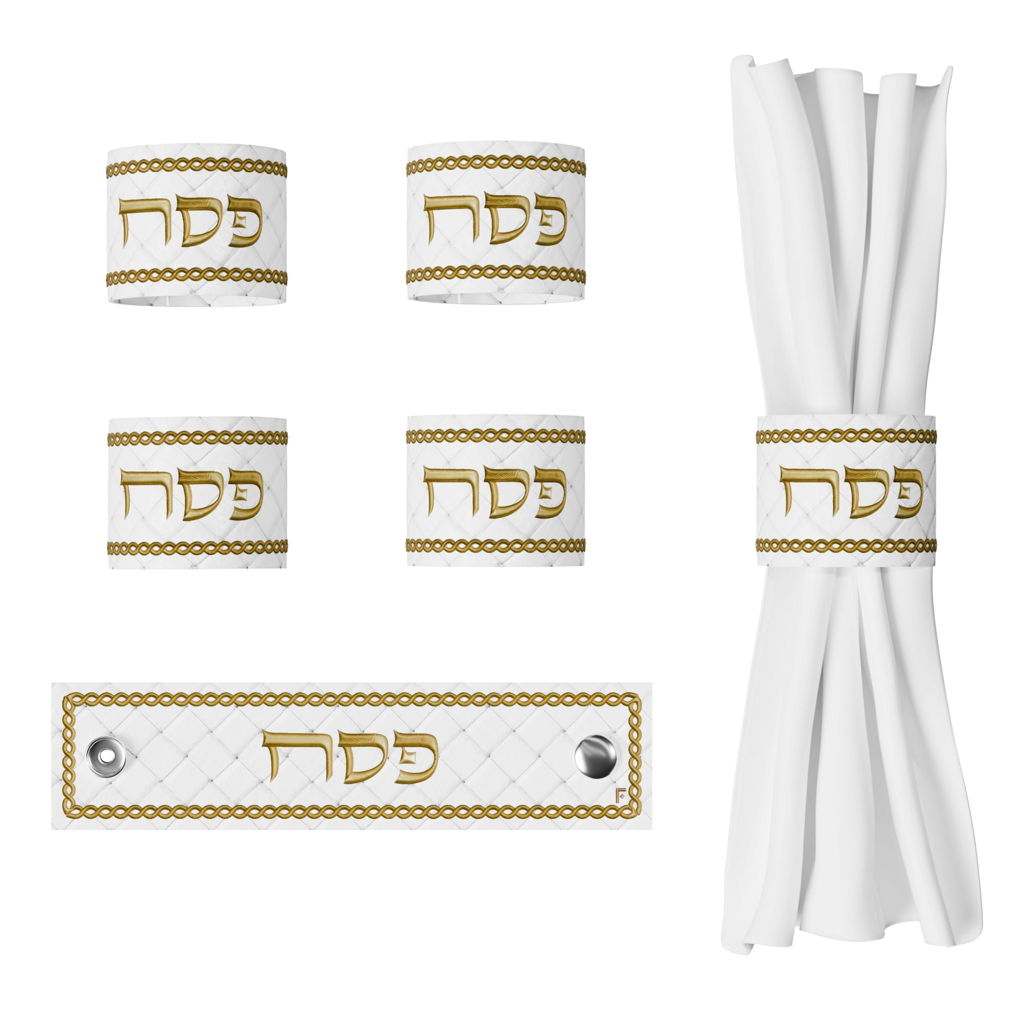 Woven Leather Pesach Napkin Rings