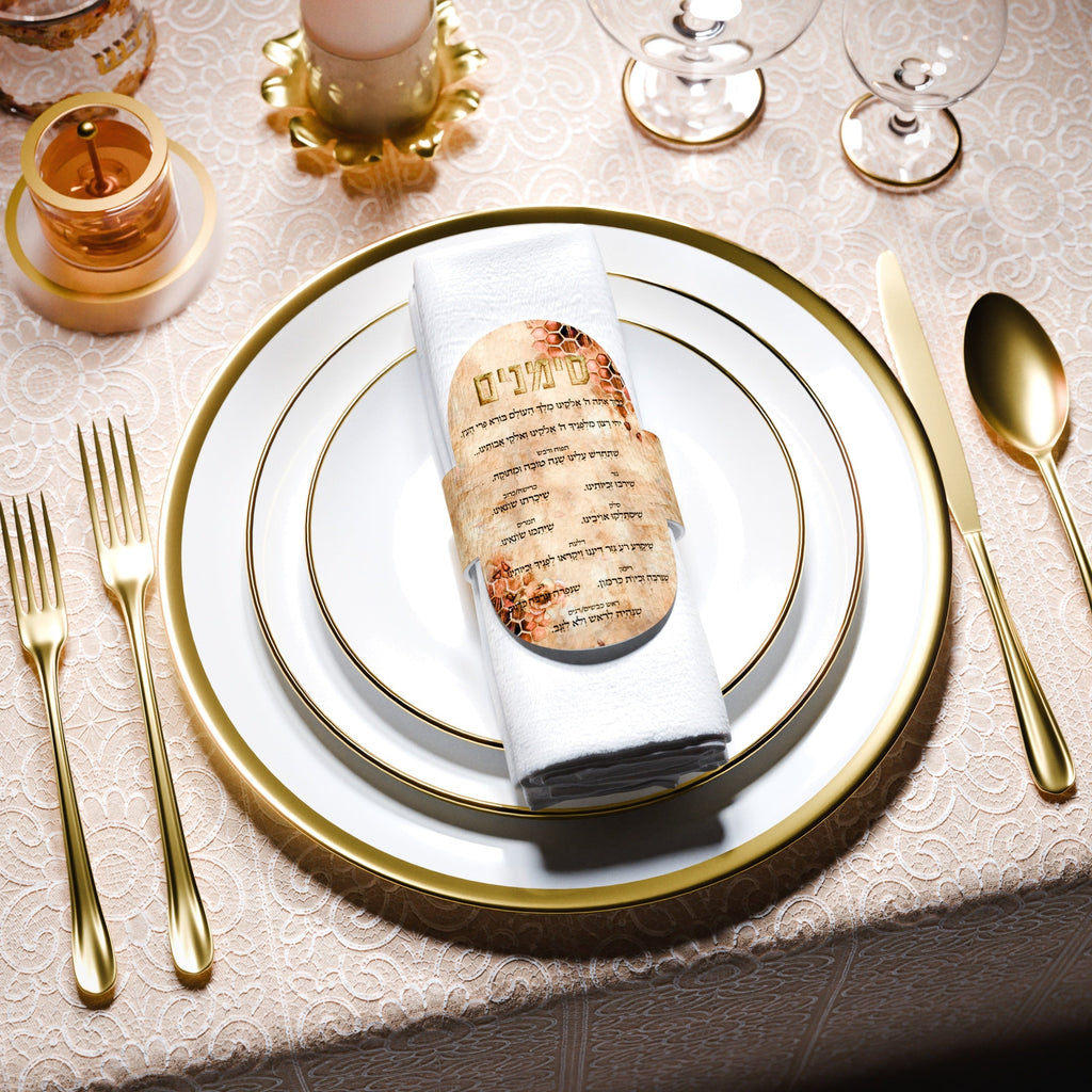 Blush Nectar Simanim Napkin Rings