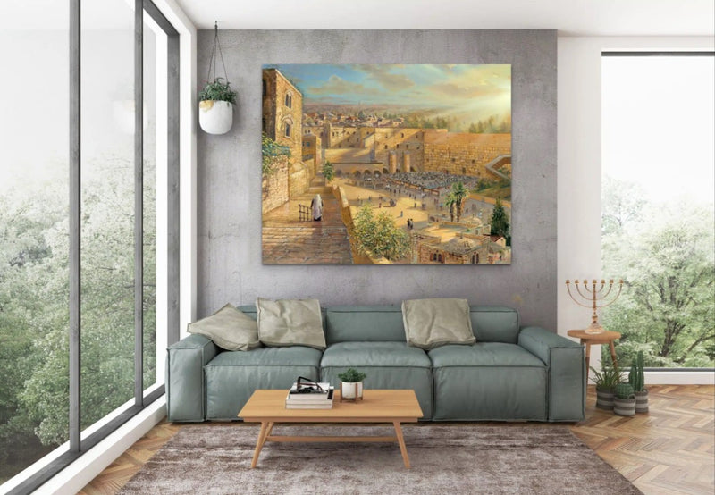 Sunrise behind the Kotel in Jerusalem Painting