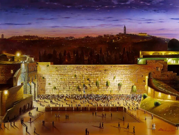 Illuminated Kotel in Jerusalem Painting