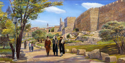 Shabbat walk by the David’s Tower in Jerusalem Painting