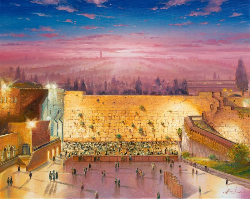 Sunrise above the Kotel in Jerusalem Painting