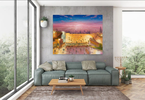 Sunrise above the Kotel in Jerusalem Painting