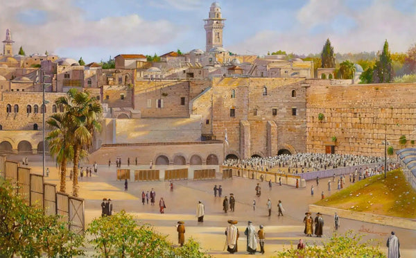 Morning by the Kotel in Jerusalem Painting