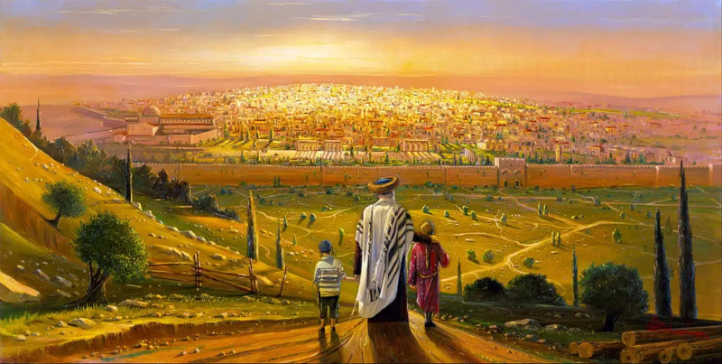 Grandfather On The Road To Jerusalem Painting