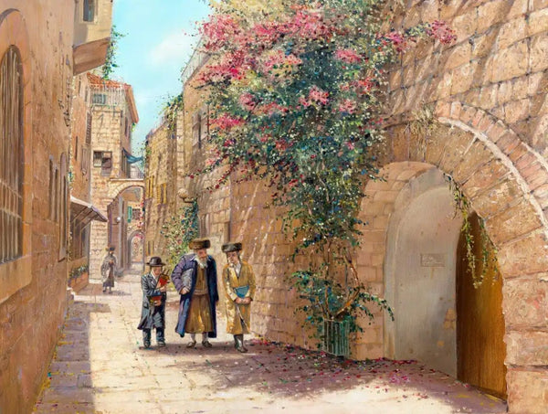 Old streets of Jerusalem Painting