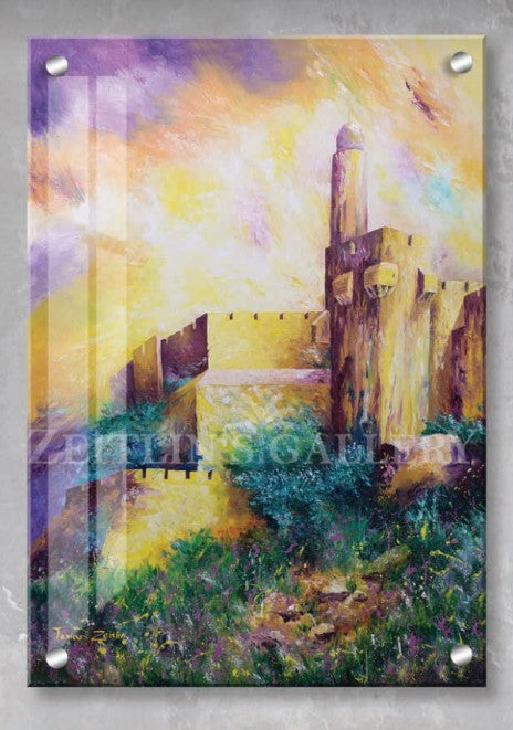 Jerusalem Of Light Tempered Glass Painting