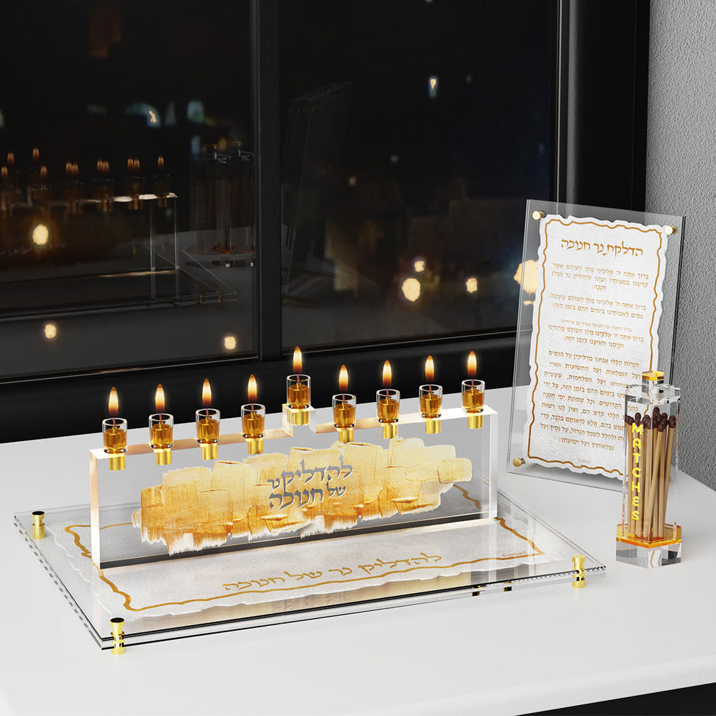 Gold Stone Menorah