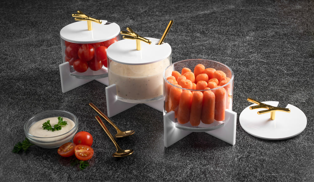 MetaLucite Twig Dip Bowl Set