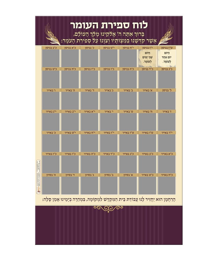 Sefiras HaOmer Magnet – Scratch off